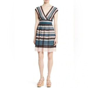 MISSONI Metallic Ribbon Lace Dress in Glitter Pastel Rainbow Size XS